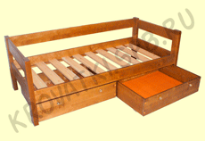 Ящики для белья - кровать из массива Виктория